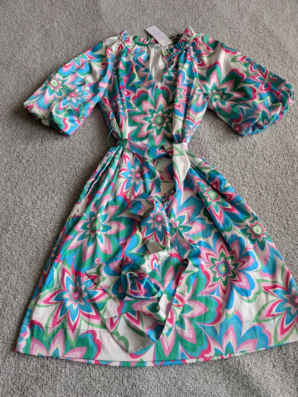 🌼B2G1🌼 Jade Melody Tam Retro Floral Tie-Waist Midi Dress NWT - Picture 1 of 9